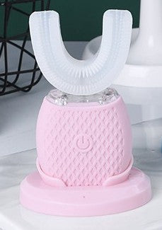U Shape Cold Light Automatic Toothbrush - Pink