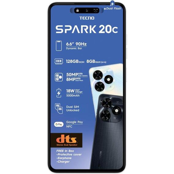 TECNO SPARK 20C 128GB 4G DS BLK