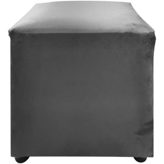 DECOR Miya Velvet Grey Ottoman