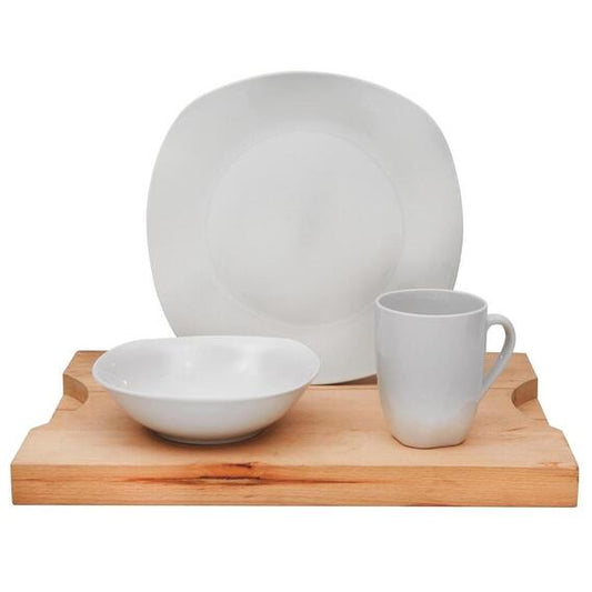 Home 12 Piece Square Dinner Set - (White)